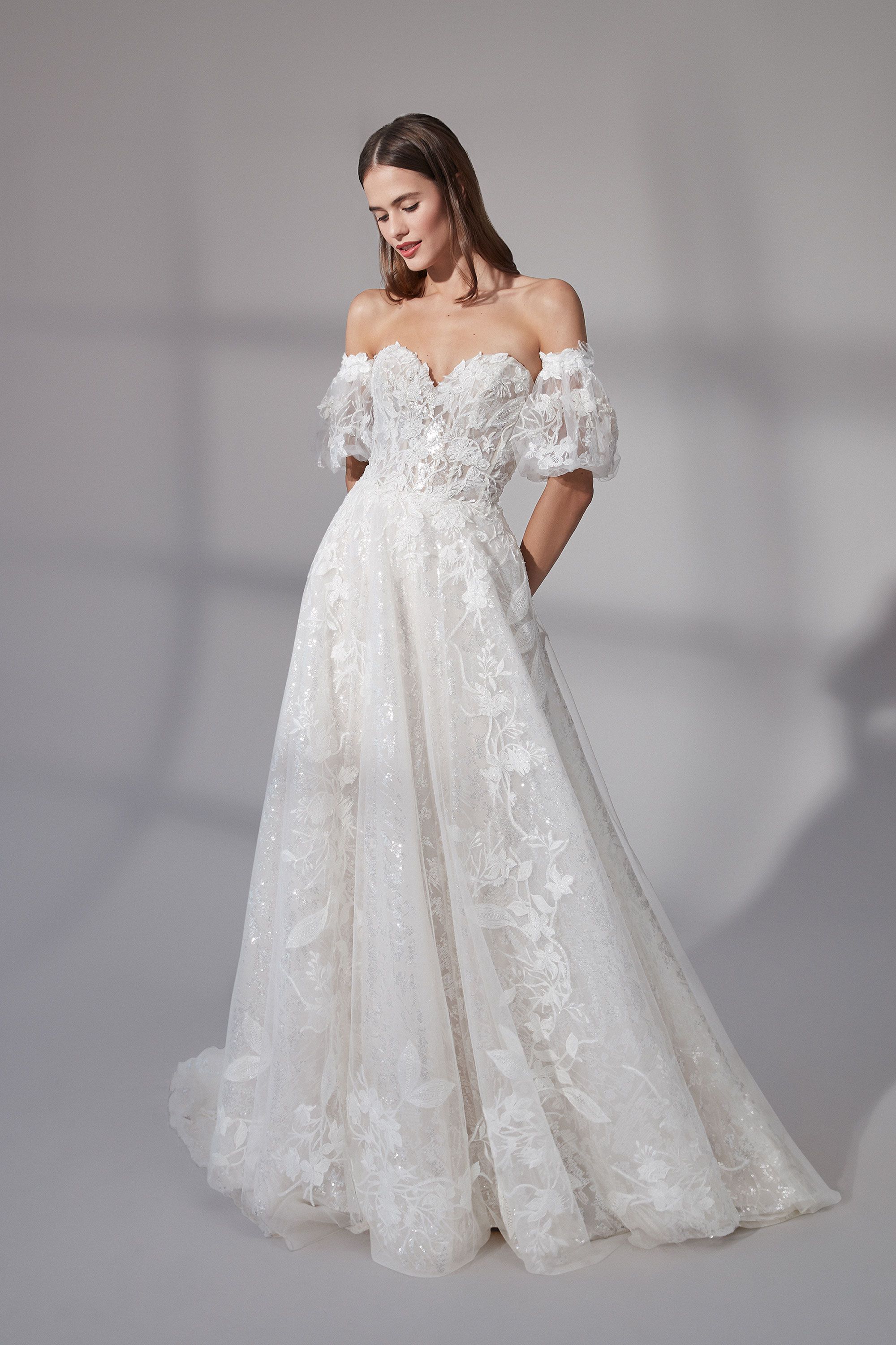 MEDFIELD: Sweetheart A-Line Dress with Sequin Tulle and Beaded