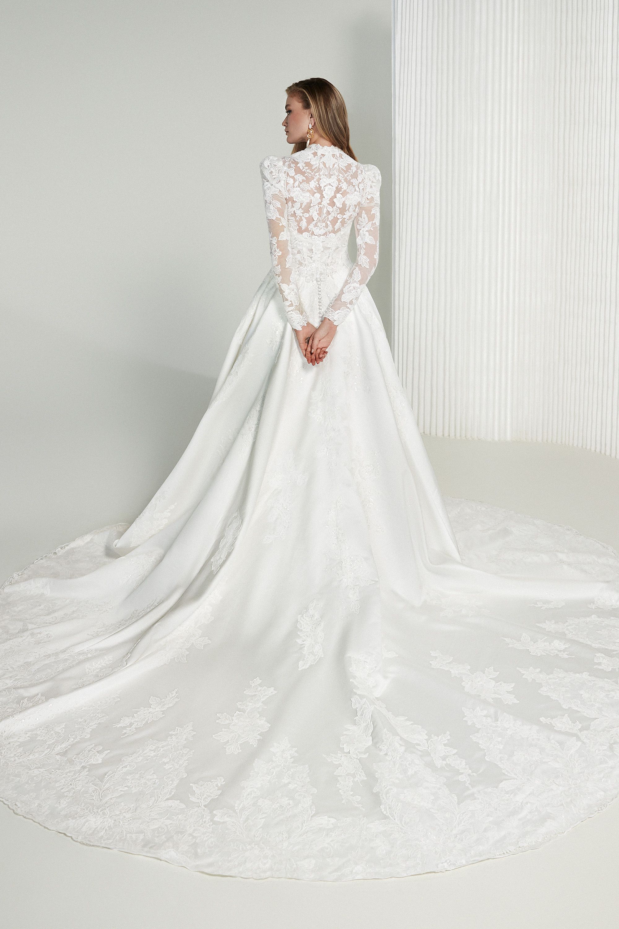 Justin Alexander Signature Style 99228 Elizabeth Satin Ball Gown with Exposed Boning and Sequined Lace Appliqués
