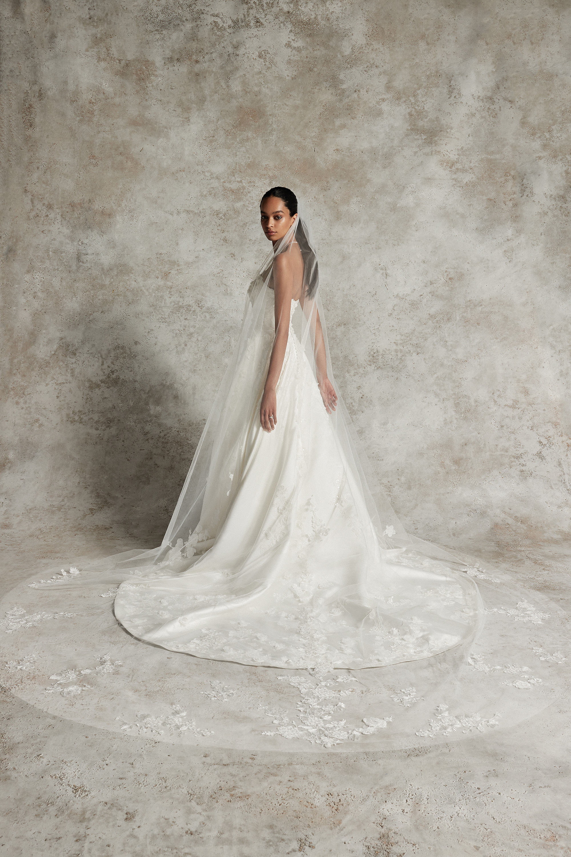 Justin Alexander Signature Style 99291 AMANI A-Line Wedding Gown with Pointed Scoop Neckline and 3D Flowers