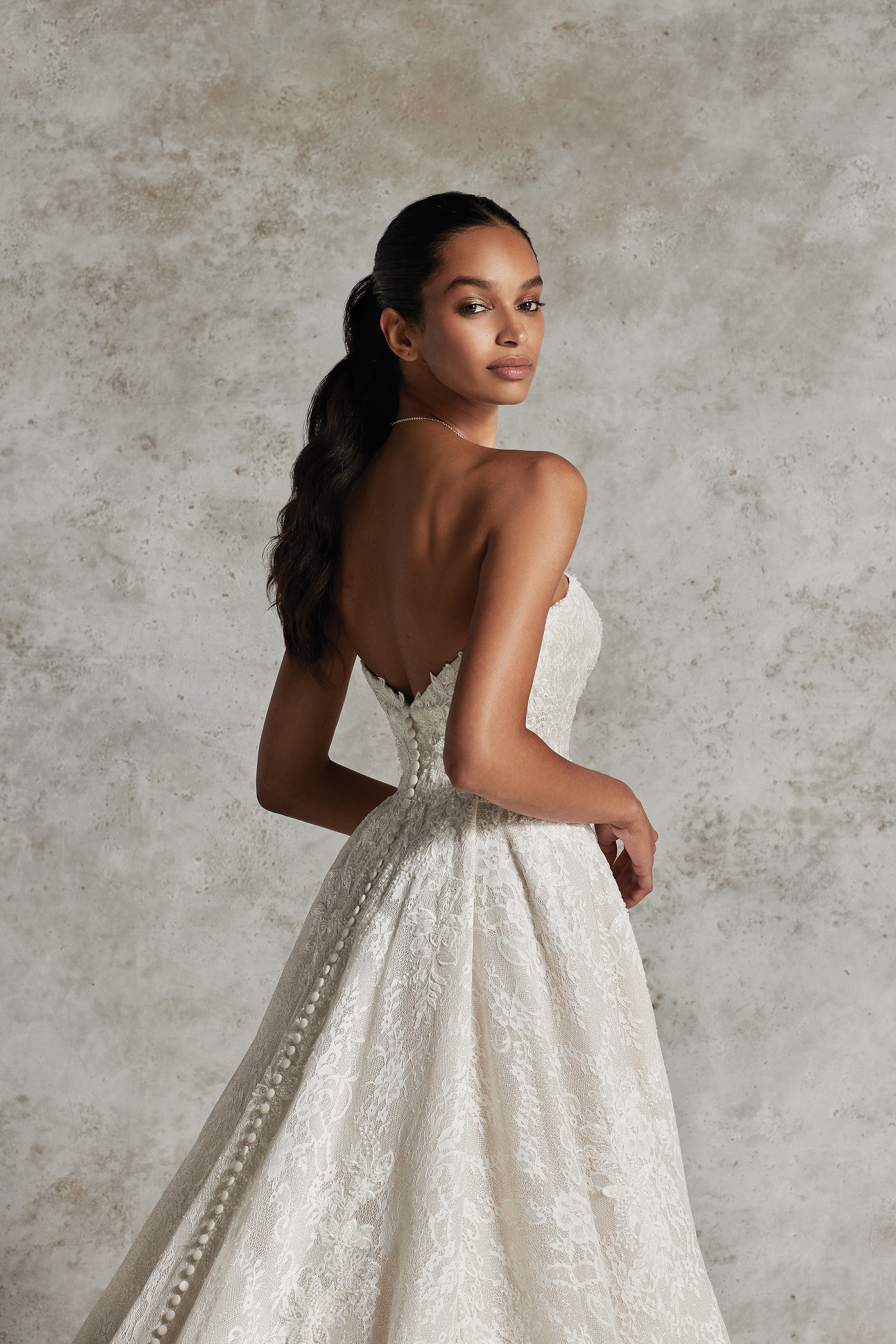 Justin Alexander Signature Style 99307 YAKIRA Strapless Ball Gown with Tonal Beading and Pockets