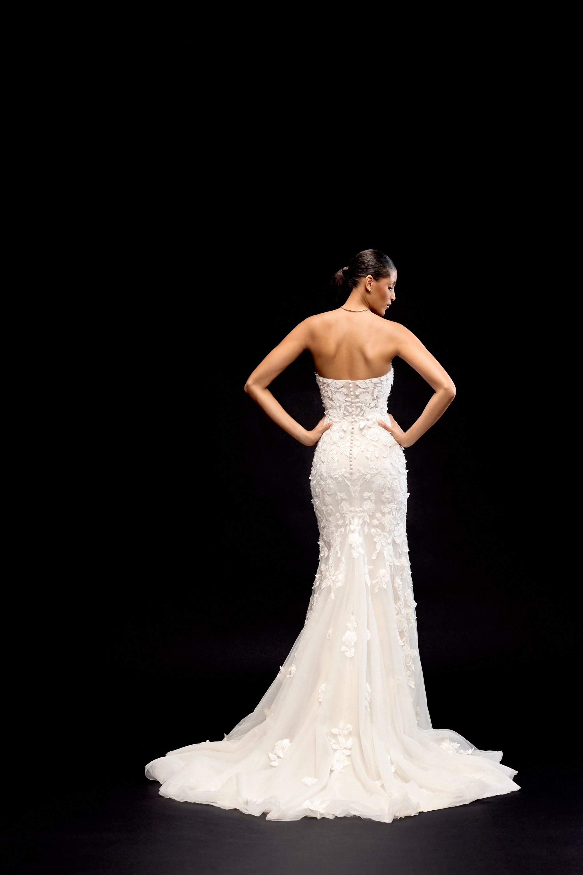 Justin Alexander Signature Style 99344 NYX Fit and Flare Lace Gown with 3D Satin Lace Appliqués