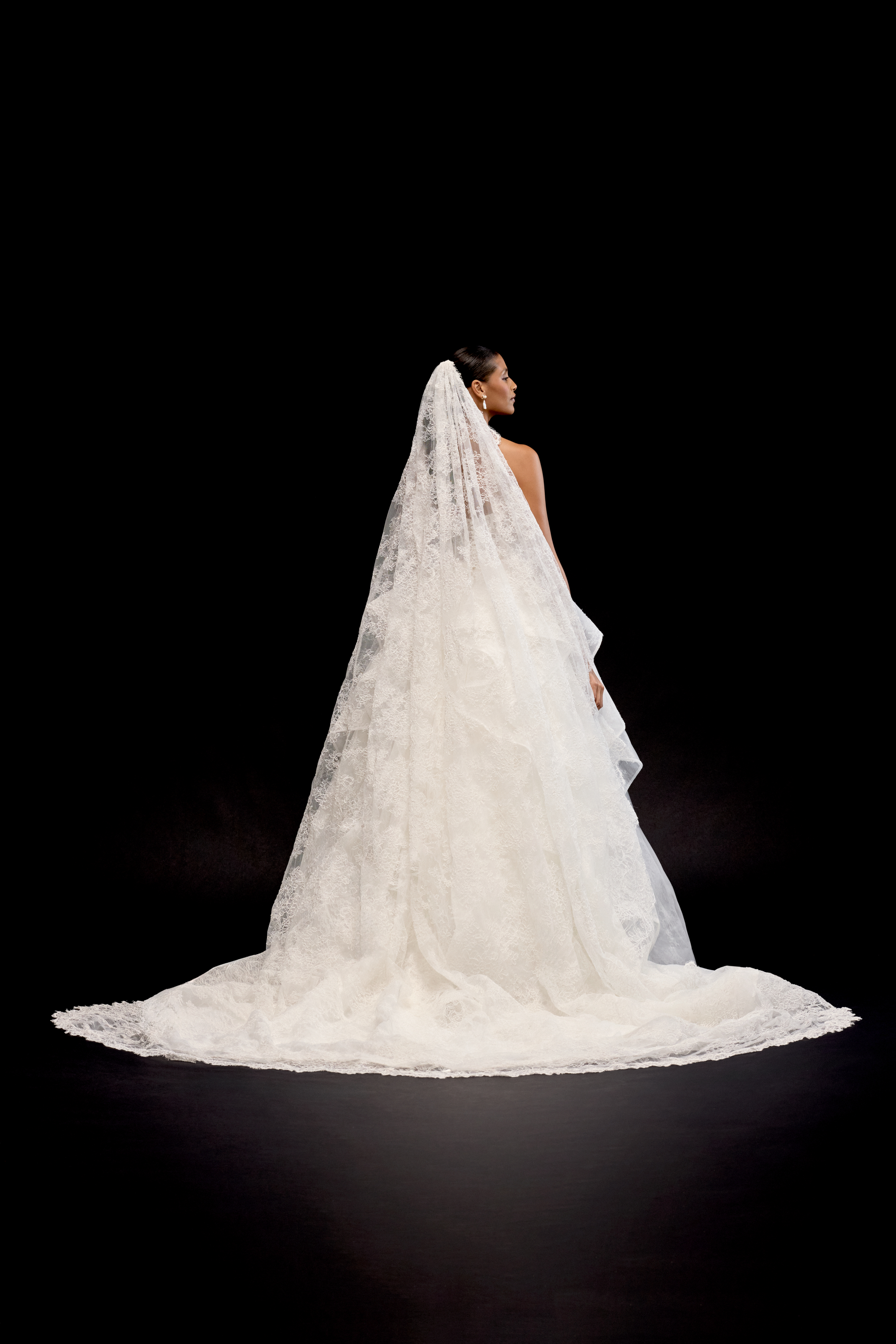 Justin Alexander Signature Style 99349 NISHA Allover Alençon Lace Ball Gown with Plunging Sweetheart Neckline