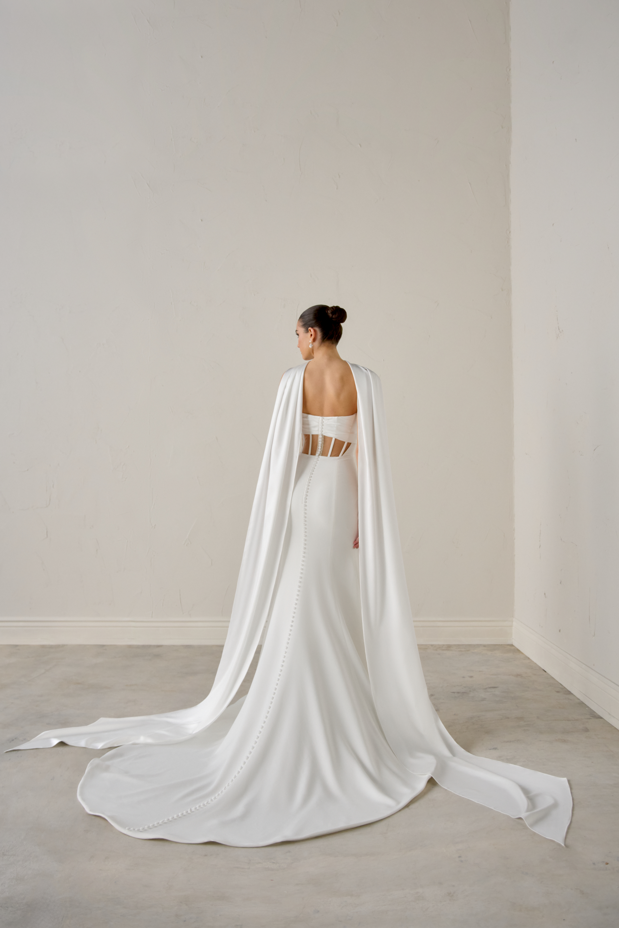 Justin Alexander Signature Style 99359 LYRIC Stretch Crepe Strapless Fit & Flare Gown with Charmeuse Bodice Detail
