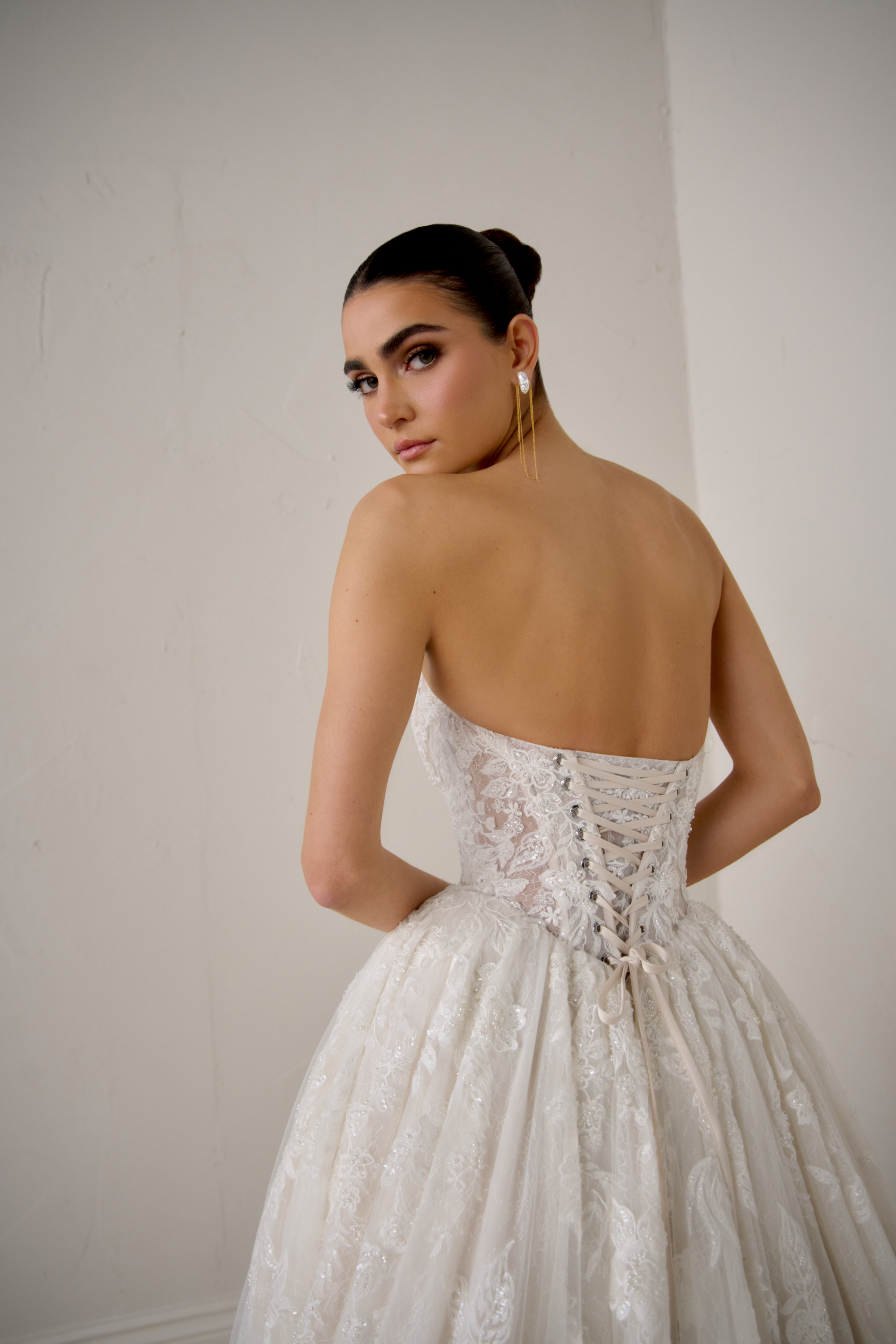 Justin Alexander Signature Style 99372 VALENTINA Allover Lace Ball Gown with Basque Waist