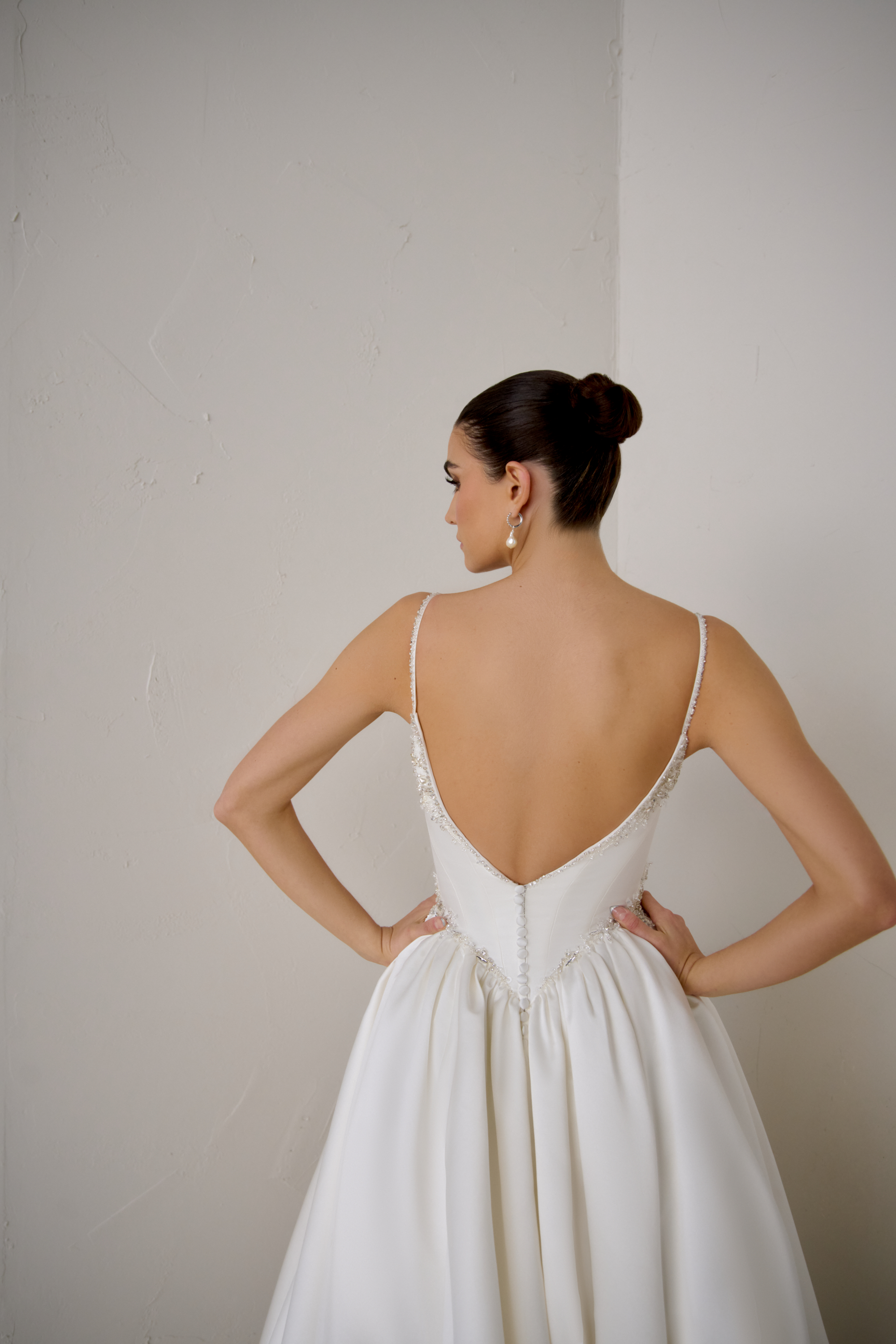 Justin Alexander Signature Style 99374 RIVIERA Satin Ball Gown with Couture Seaming and Beaded Detailing