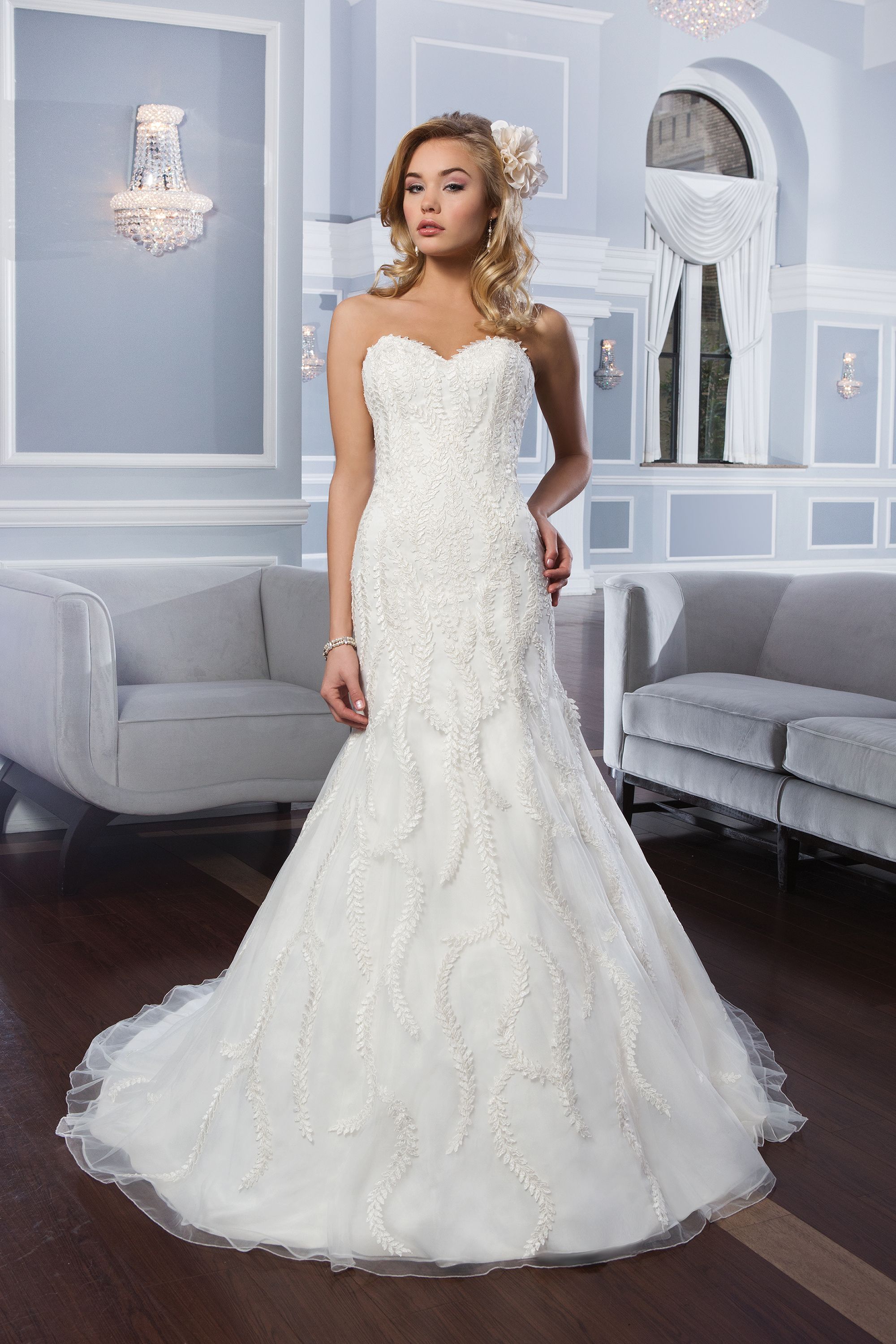 Lillian West Style 6330 Fit and Flare with Vine Pattern