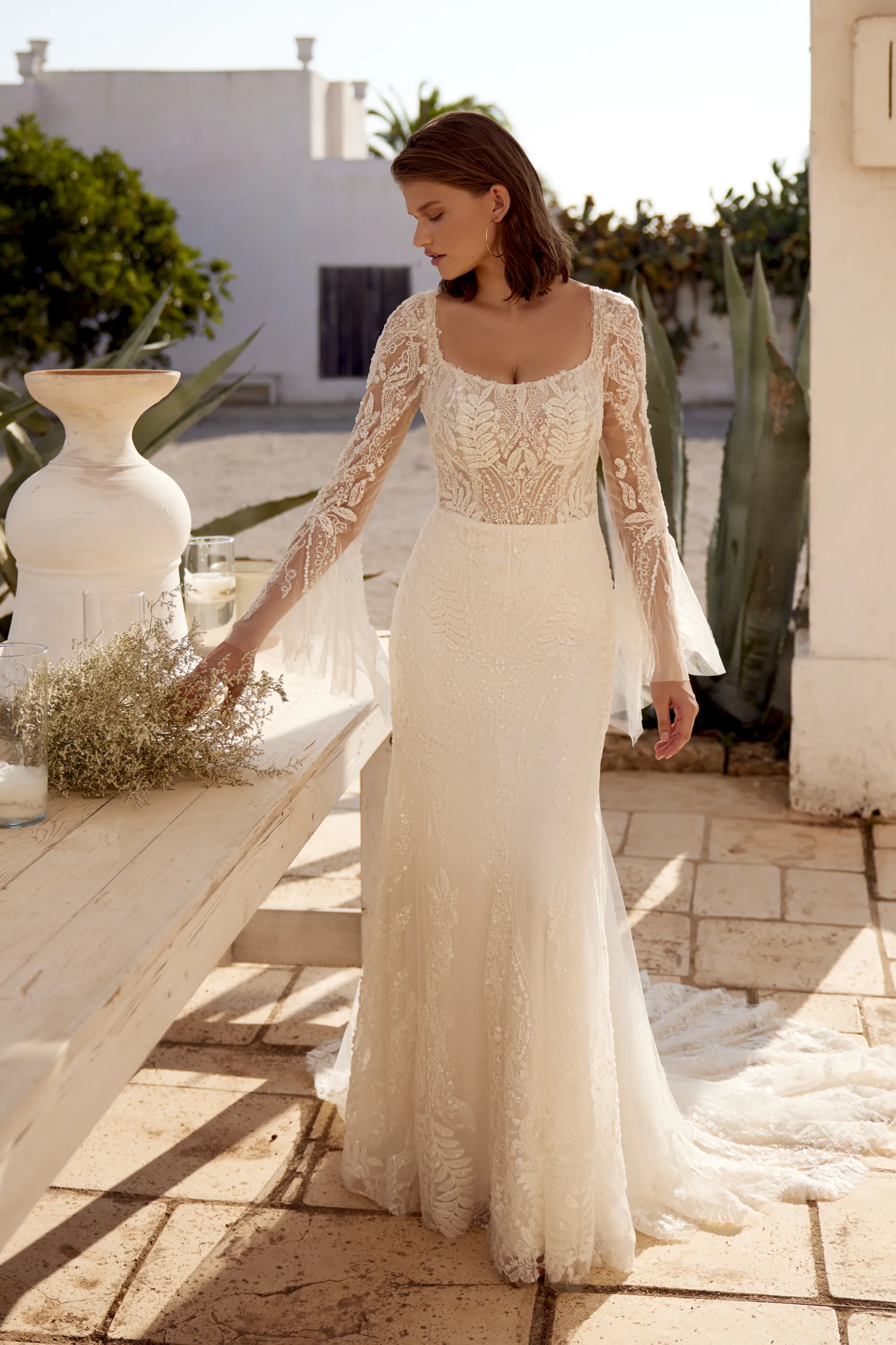 l*u様 ★l'or ロル　Contrast Flare Dress L´or Contrast Flare Dress