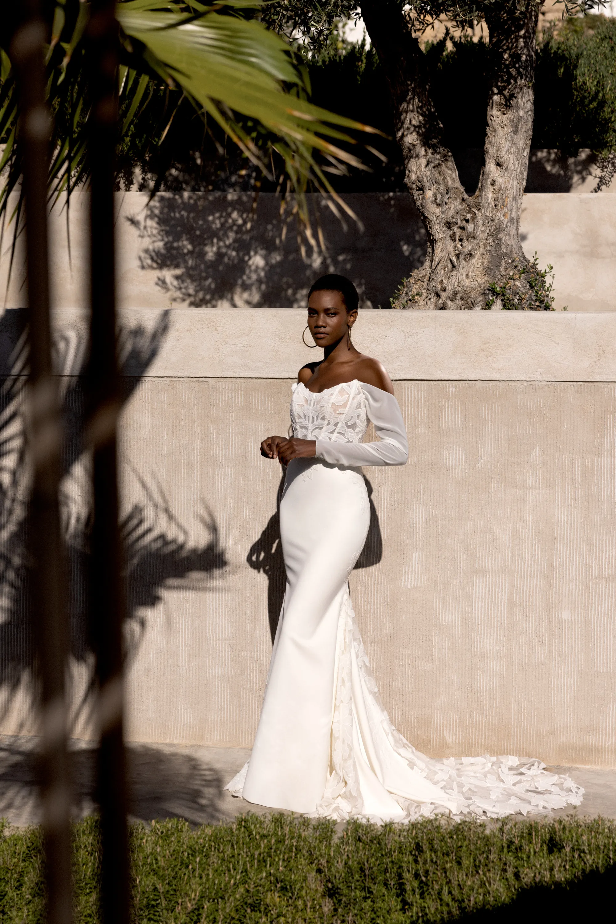 66333: Strapless Jacquard A-Line with Straight Neckline and