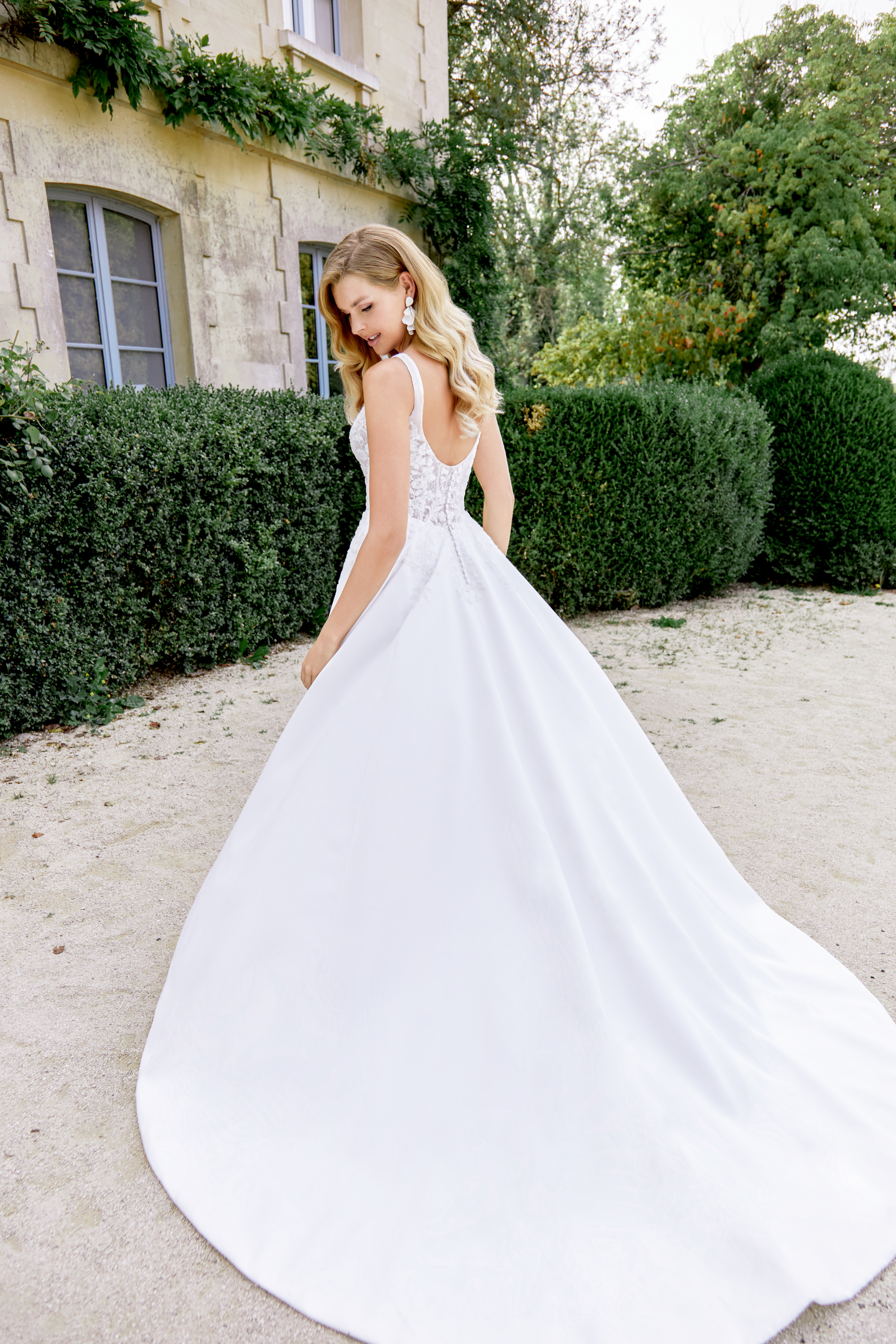 Sincerity Bridal Style 44517 Satin A Line with Lace and Sequin Tulle Bodice