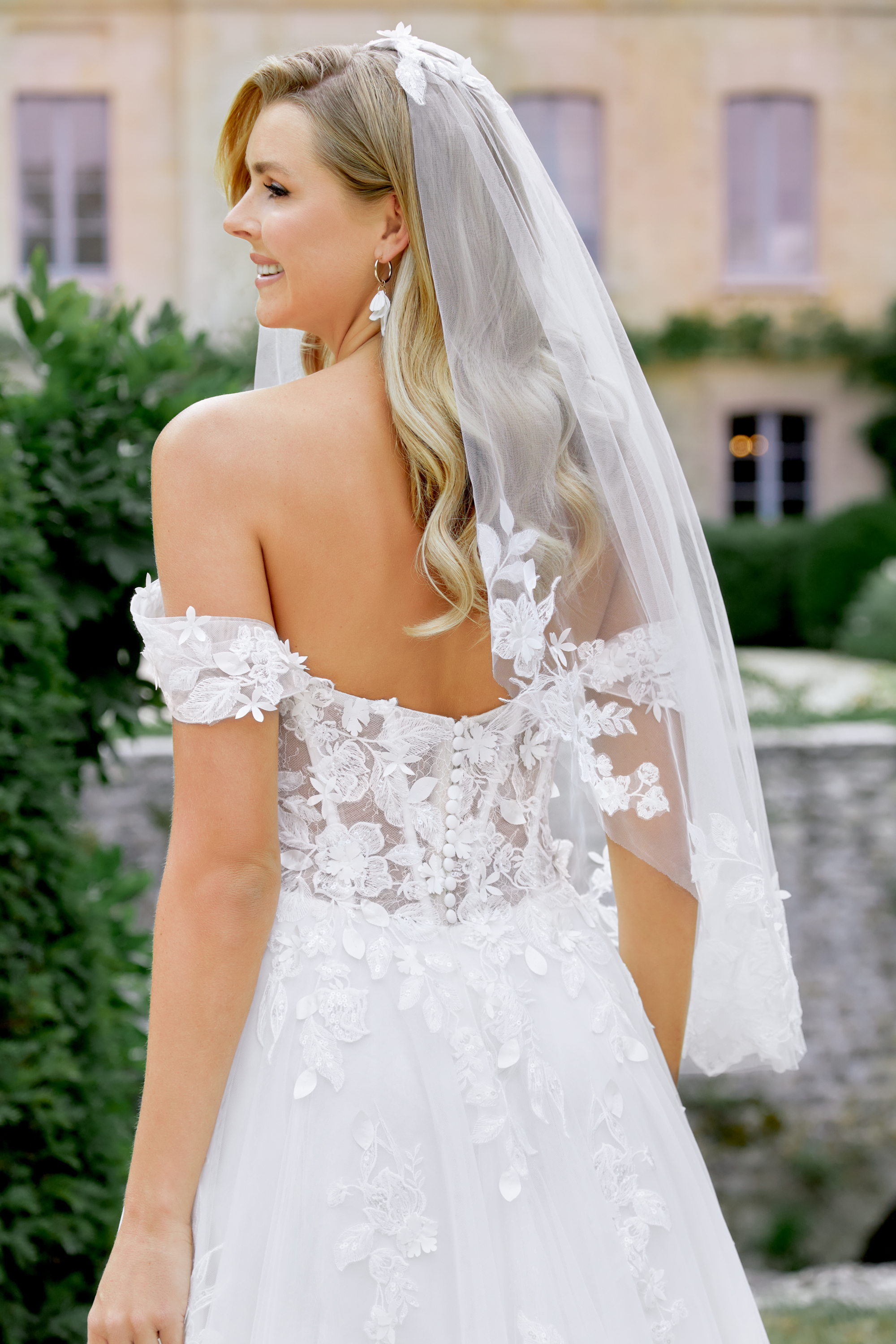 Sincerity Bridal Style 44520 Tulle A Line with 3D Floral Lace Appliques