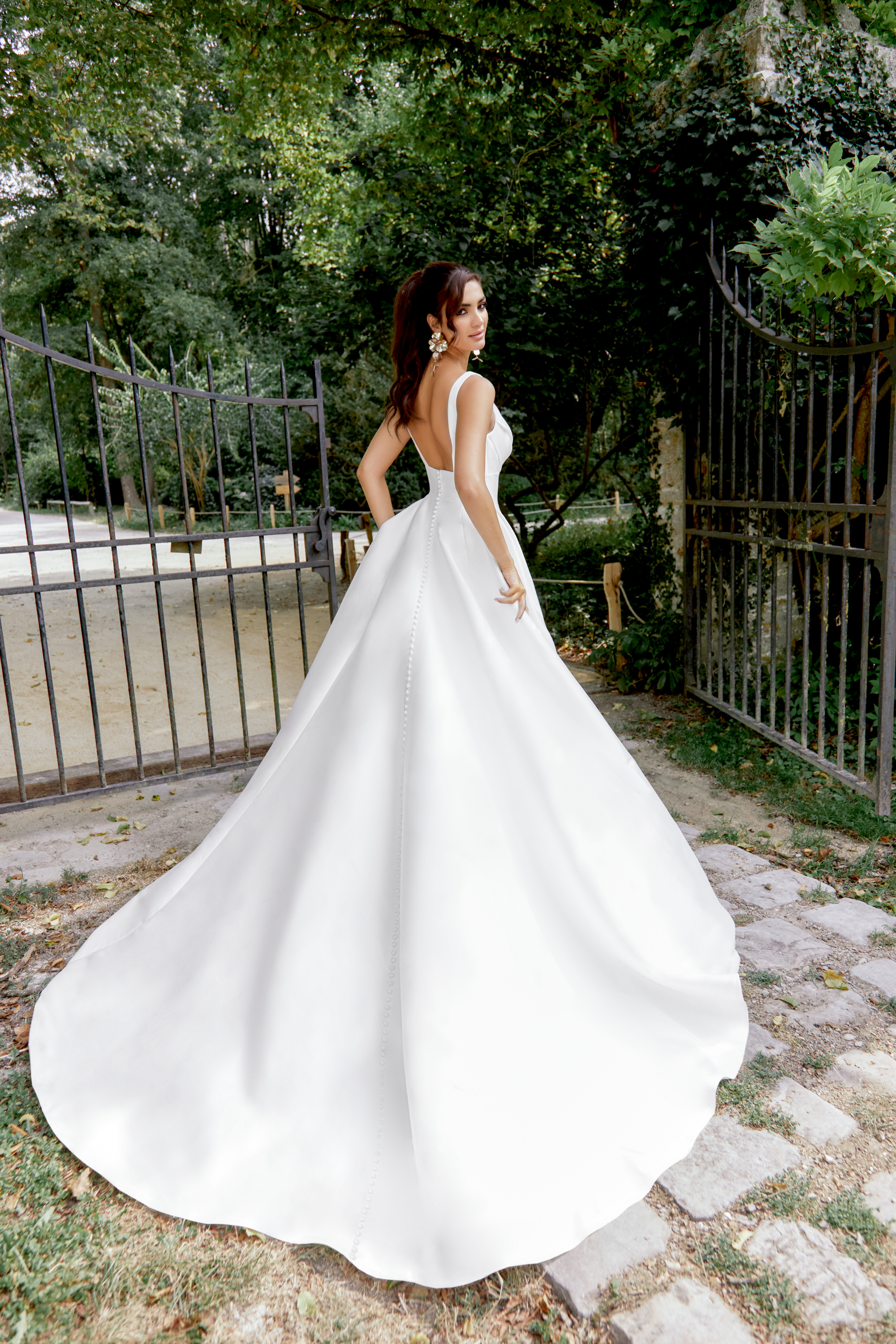 Sincerity Bridal Style 44521 Mikado Full A Line with Ruched Bodice and Inset Waistband