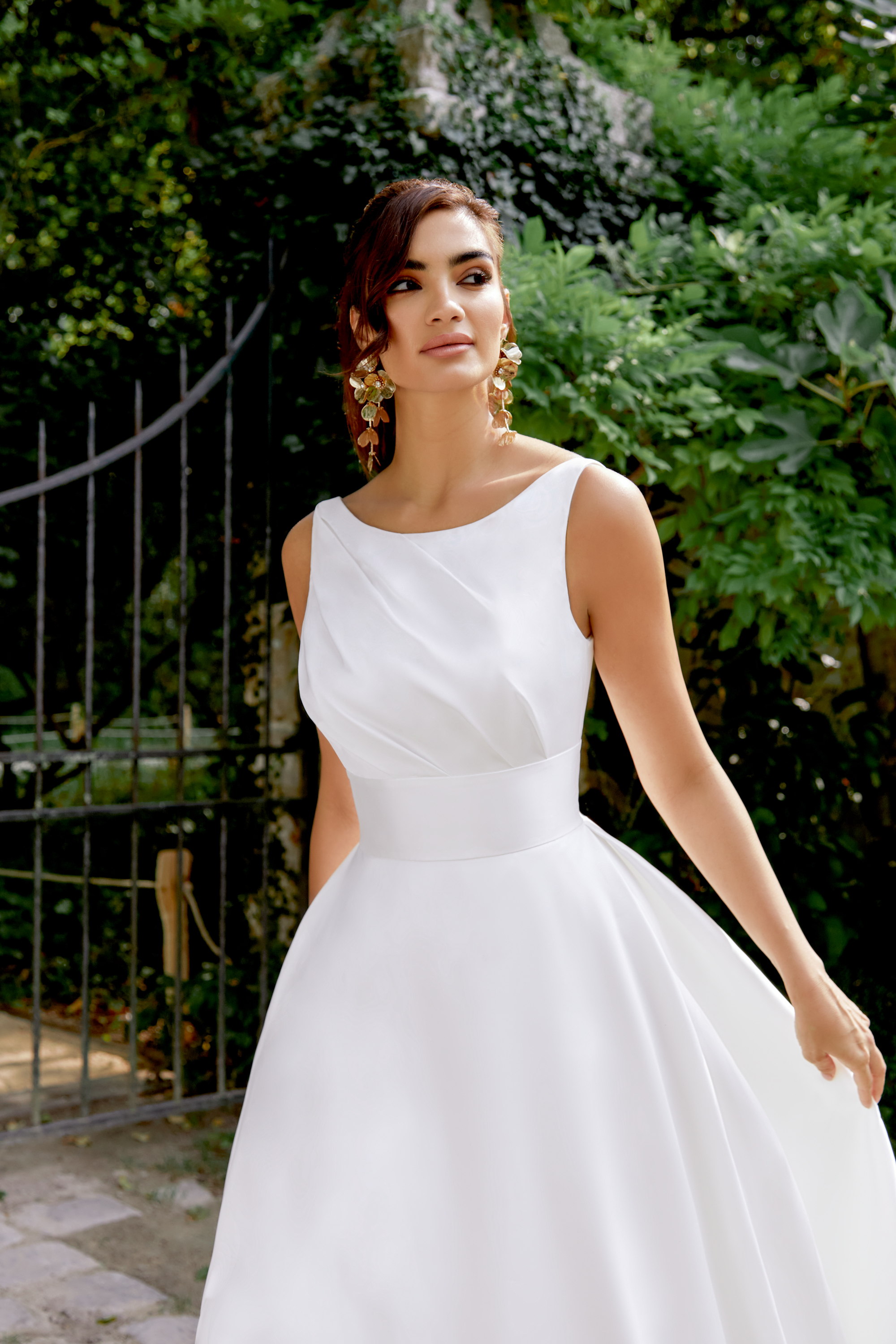 Sincerity Bridal Style 44521 Mikado Full A Line with Ruched Bodice and Inset Waistband