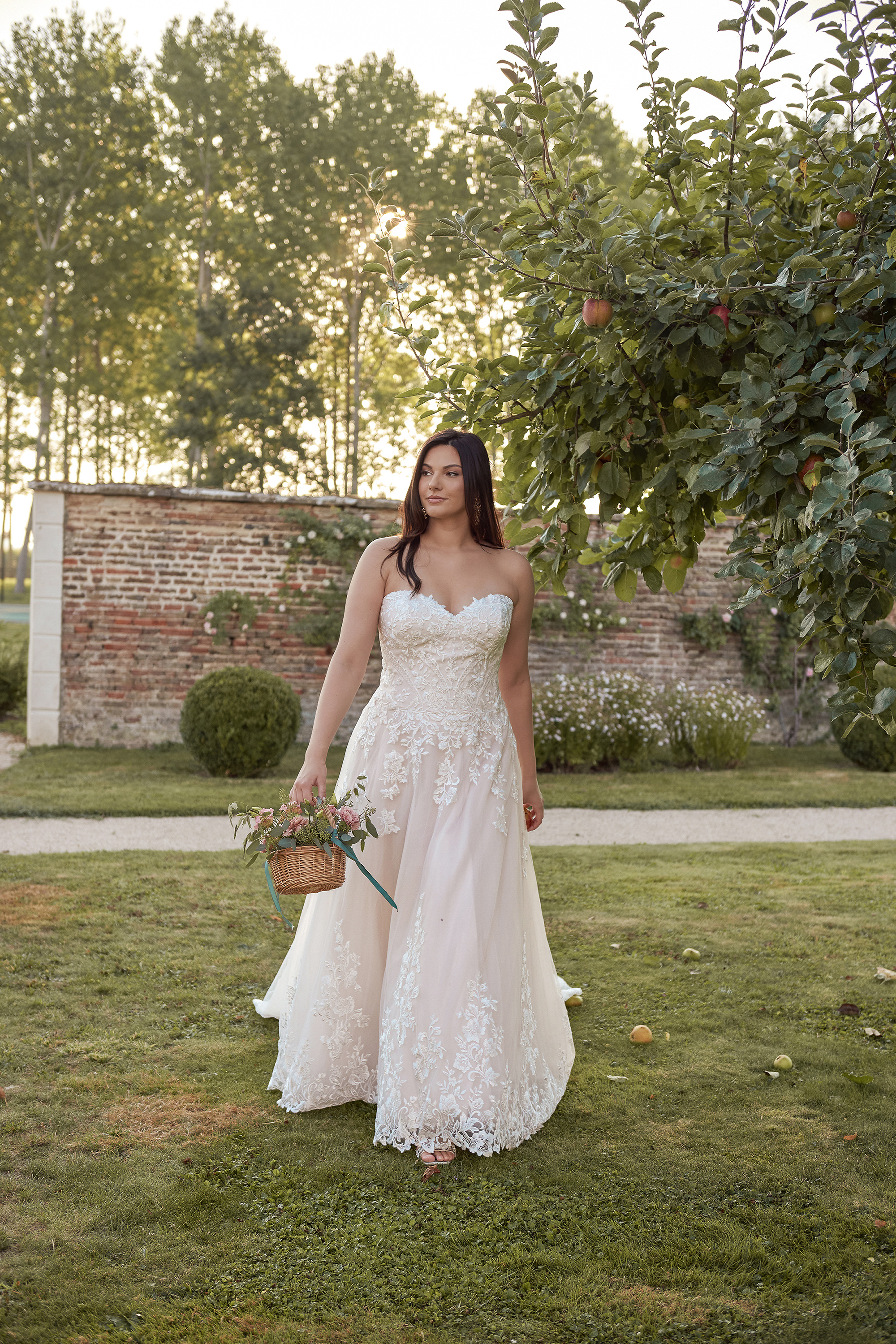 Sincerity Bridal Style 44427PS Lace Strapless A-Line with Sweetheart Neckline and Basque Waist