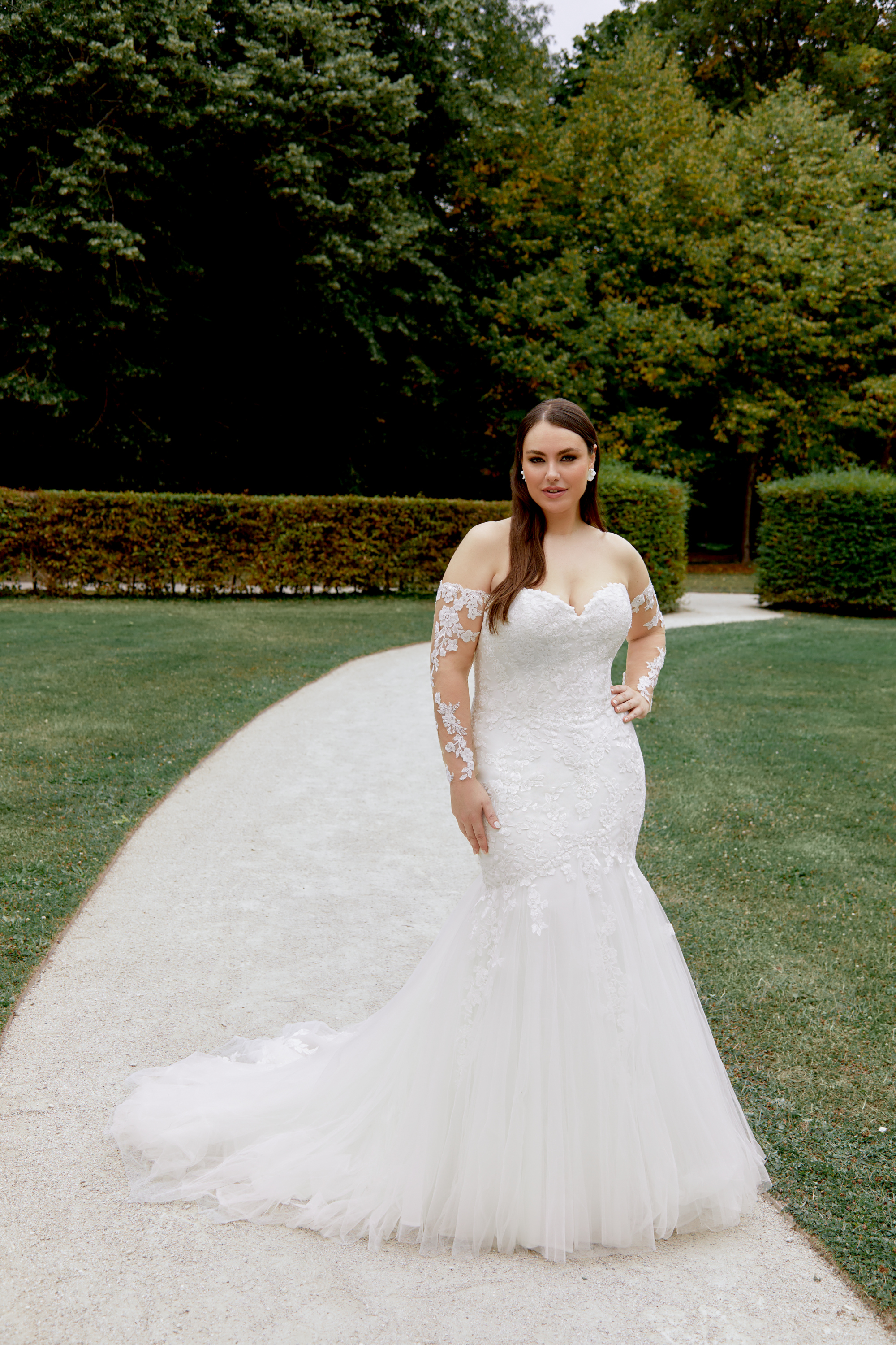 Sincerity Bridal Style44481PS Plus Size Beaded Lace and Sequin Mermaid Gown with Sweetheart Neckline