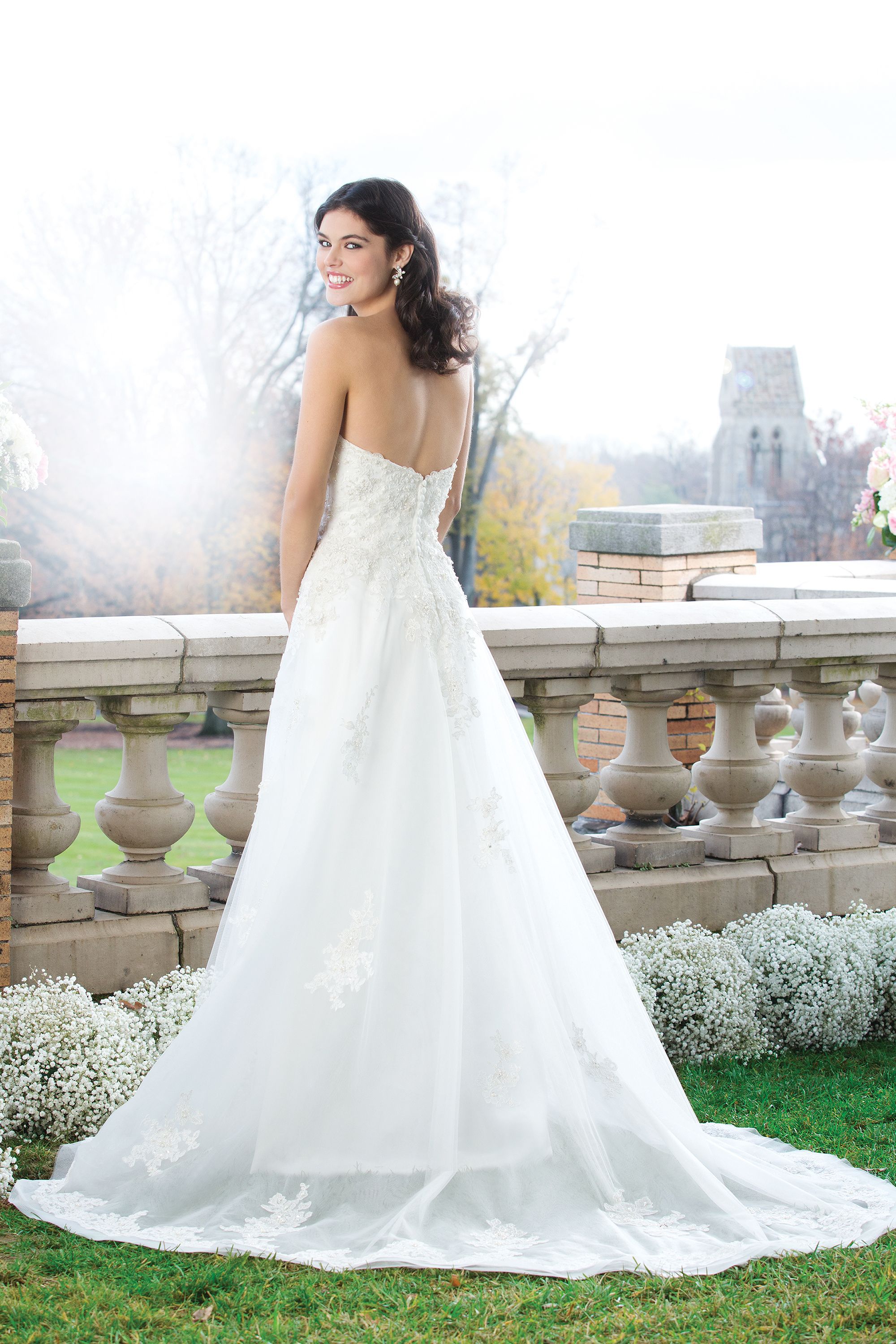Sincerity Bridal Style 3758 Lace cage wedding dress with a sweetheart neckline