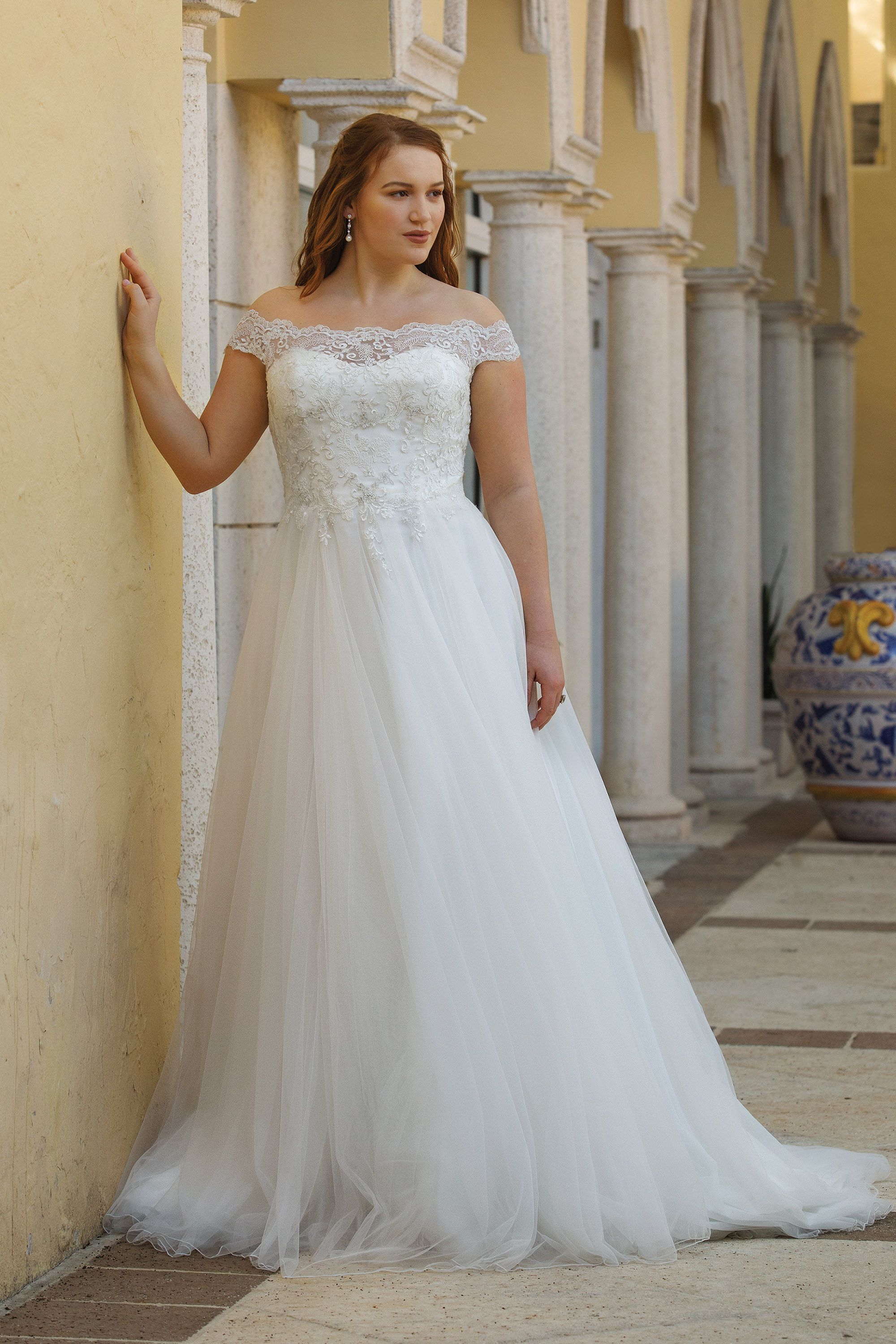 3889: Off the Shoulder Lace and Tulle Ball Gown | Sincerity Bridal