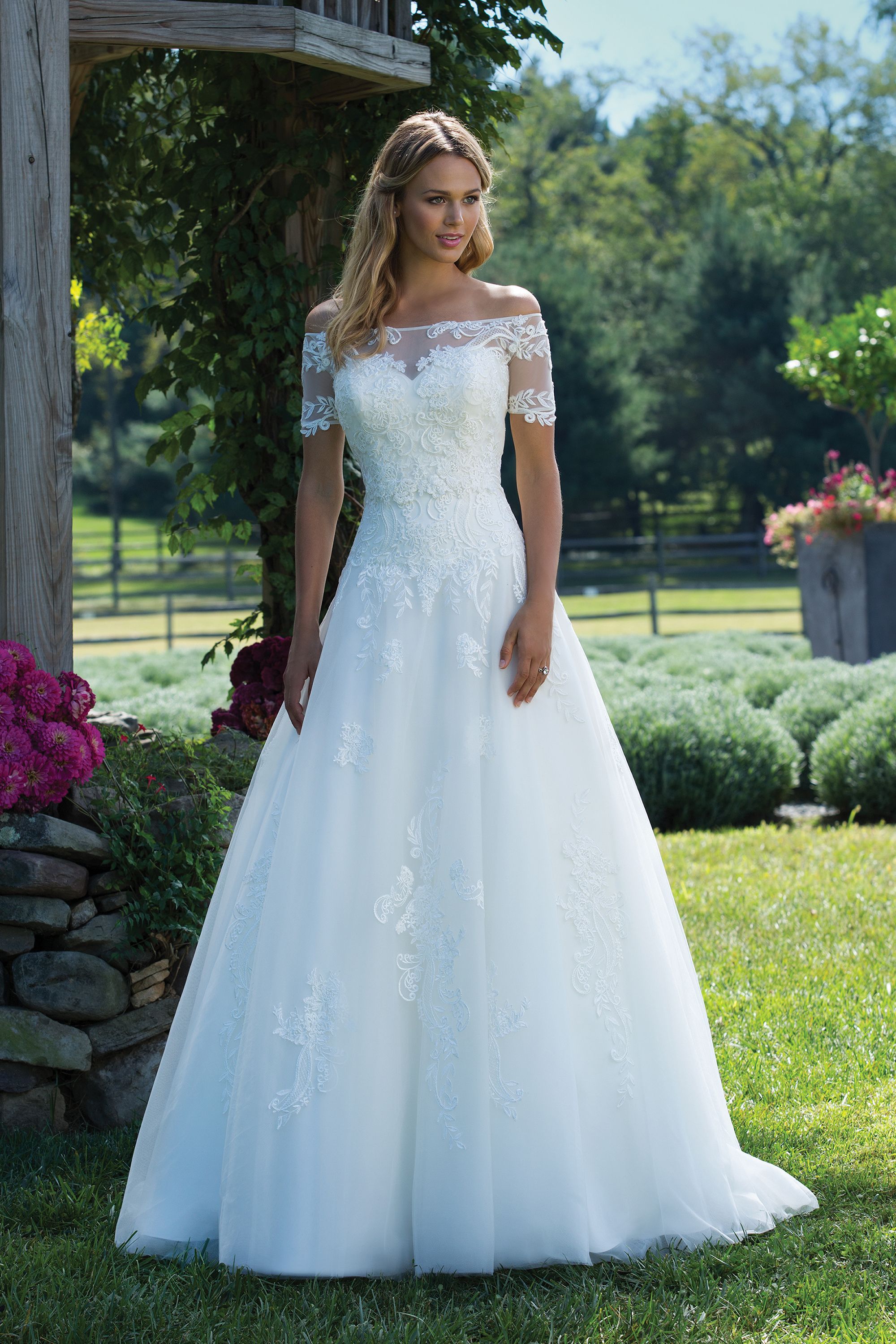 Sincerity Bridal Style 3989 Off the Shoulder Tulle Ball Gown