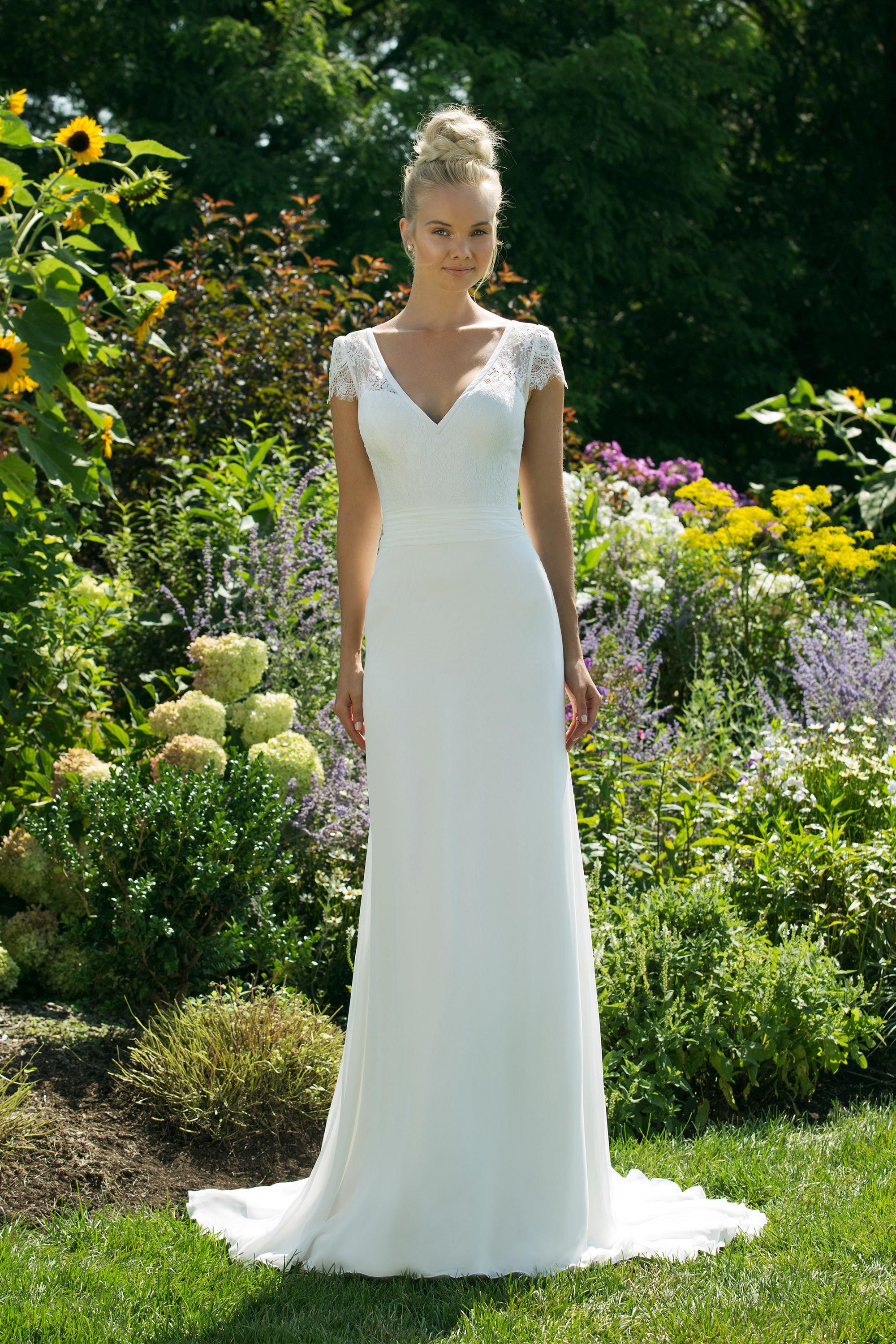 Sweetheart Gowns Style 11004 V-Neck A-line with Low Illusion Back